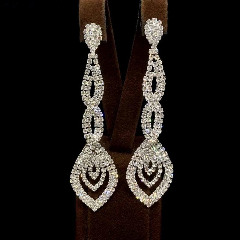 white bridal earrings