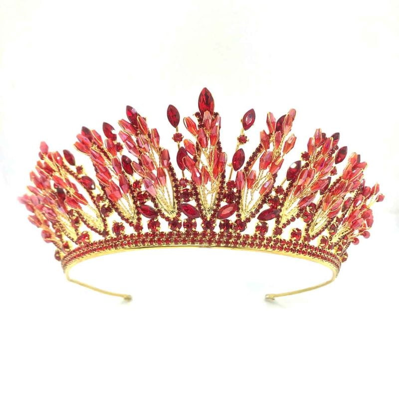Henna crown - Emilia red gold color plated