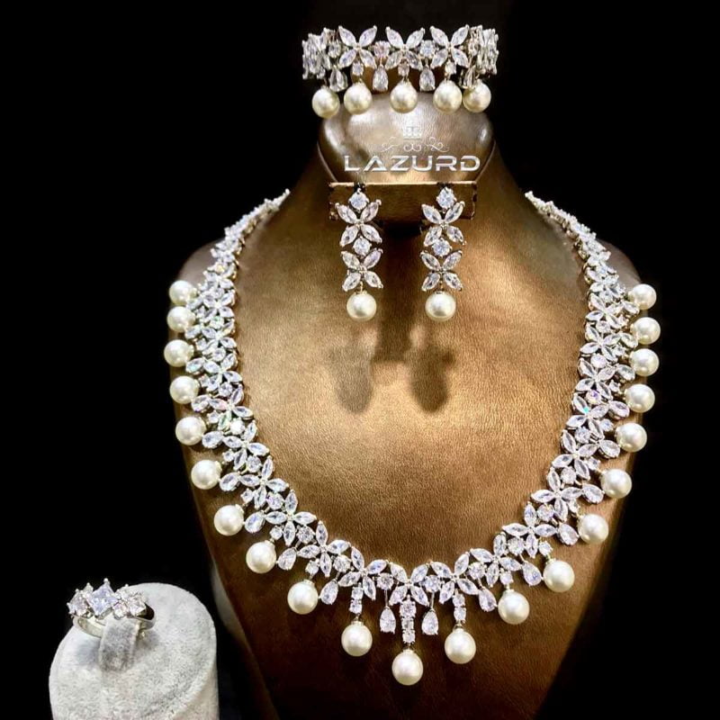 wedding jewellery set pearl - Fernanda