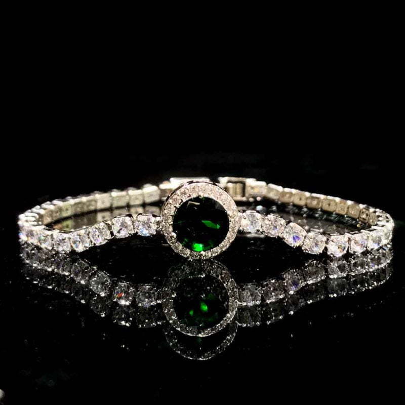 green ston zircon bracelet - Analia
