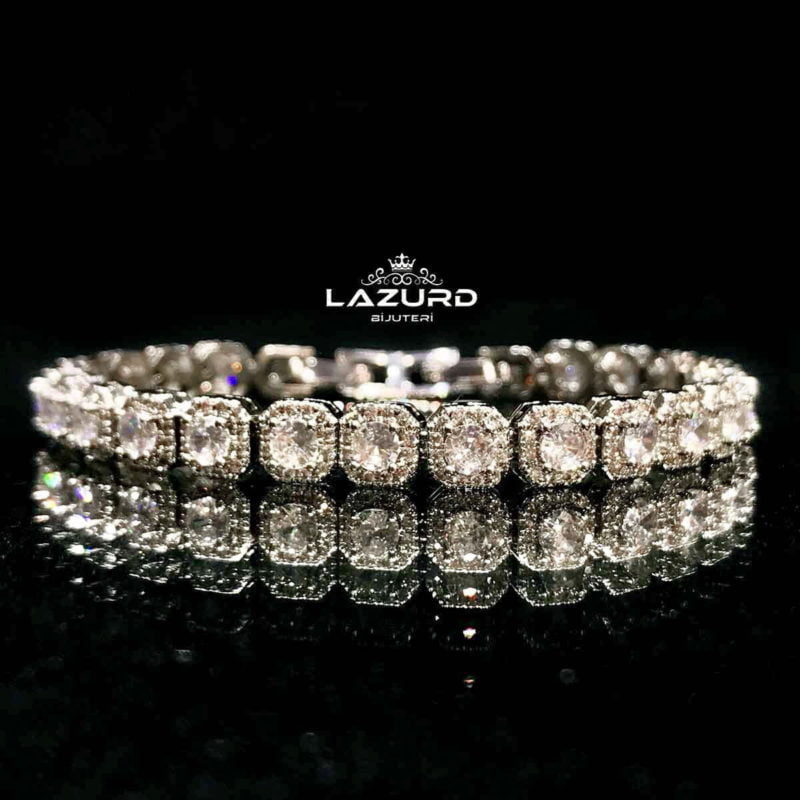 bracelet zircon - Ariana white stone
