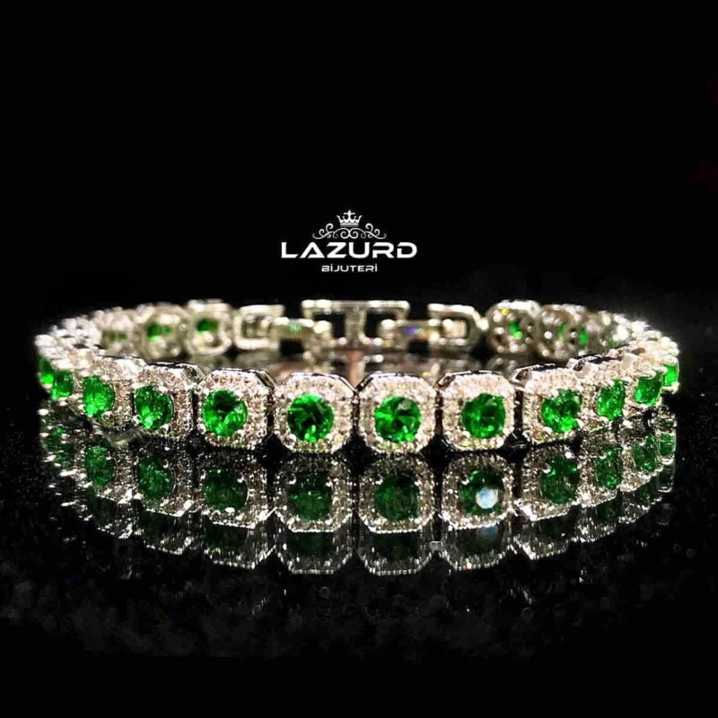 bracelet zircon - Ariana green stone