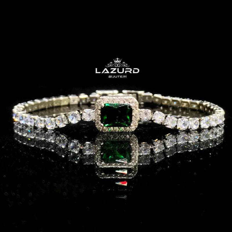 green ston zircon bracelet - Ariella