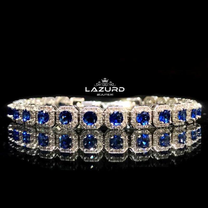 bracelet zircon - Ariana blue stone