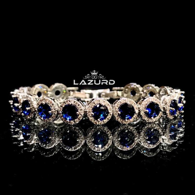 zircon bracelet - Brittany blue stone