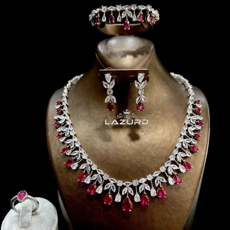 jewelry set for bride - fiona red