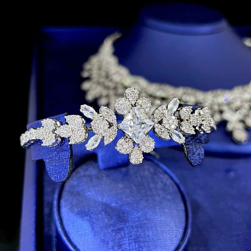cubic zirconia necklace wedding Paisley model bracelet