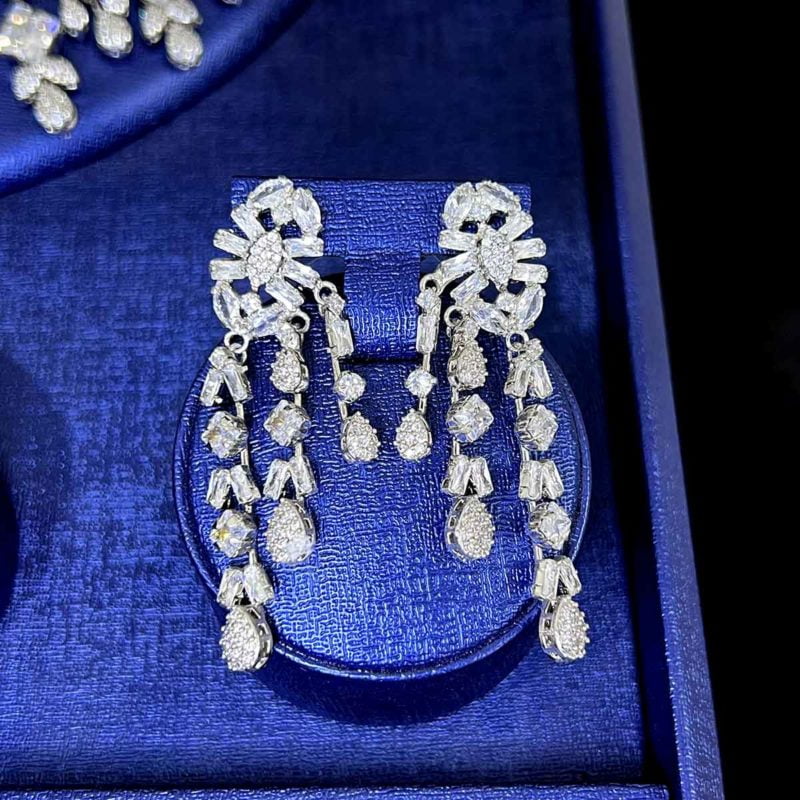 cubic zirconia necklace wedding Paisley model earring