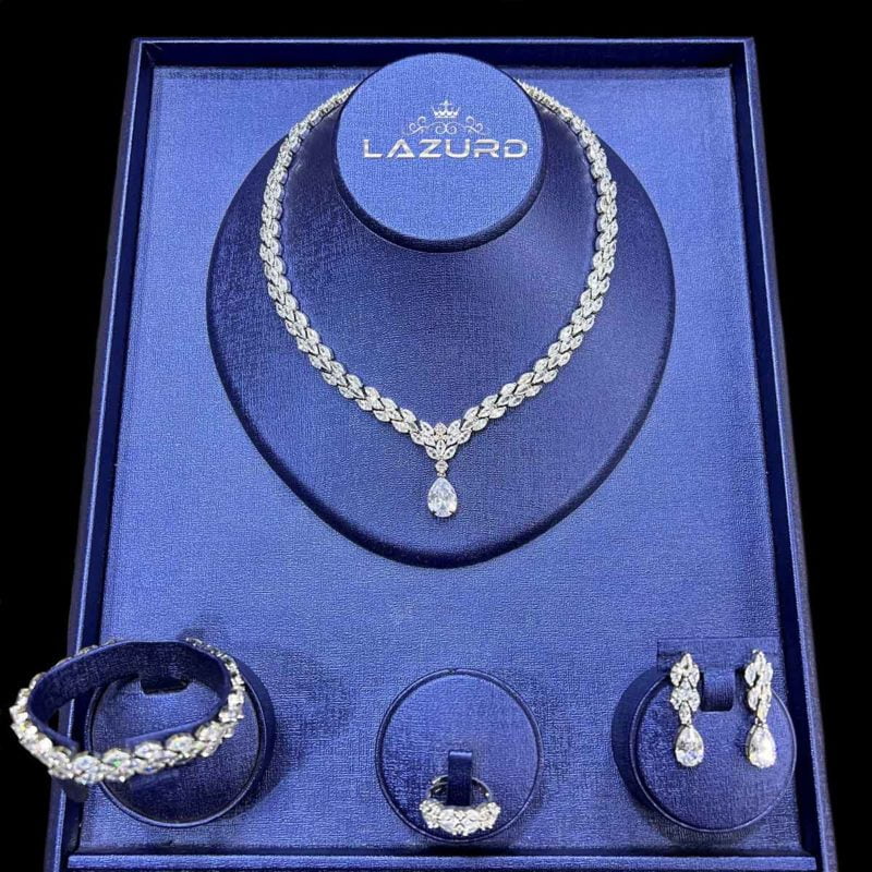 teardrop necklace wedding Audrey engagement jewelry set