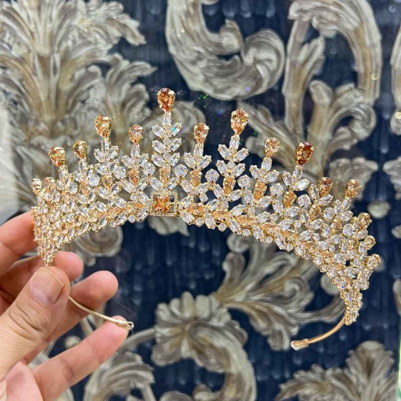 gold bridal tiara bahar 1 very special color real