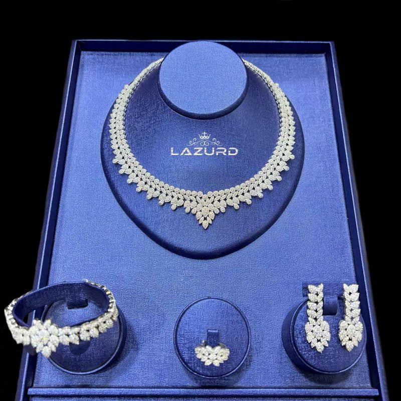 bridal jewelry sets with clip on earrings Layla small zircon stones