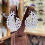 Rosalie leaf bridal earrings Compatible with zircon bridal crown real