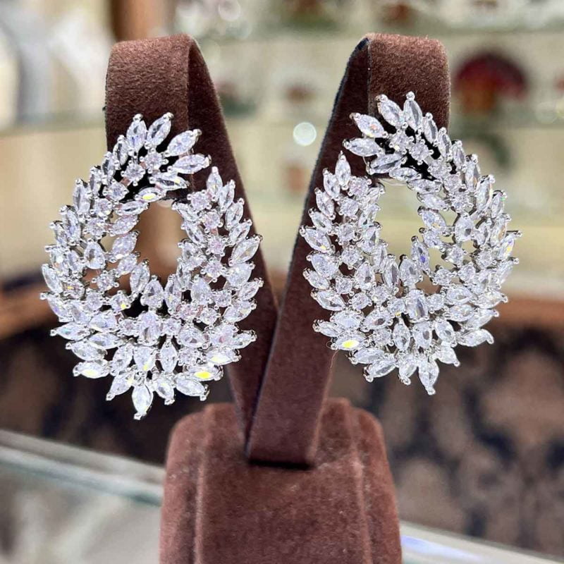 earrings for strapless wedding dress aisha Brilliant sparkling zircon stones real