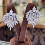 düğün küpesi kaya modeli küme zirkon taşları hakiki