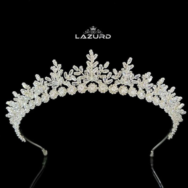 bridal crown  model Sierra small crystal stones with gorgeous zirconia