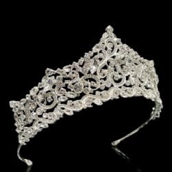 crystal tiara swarovski  Gabriella1 Classic off-white wedding dress side