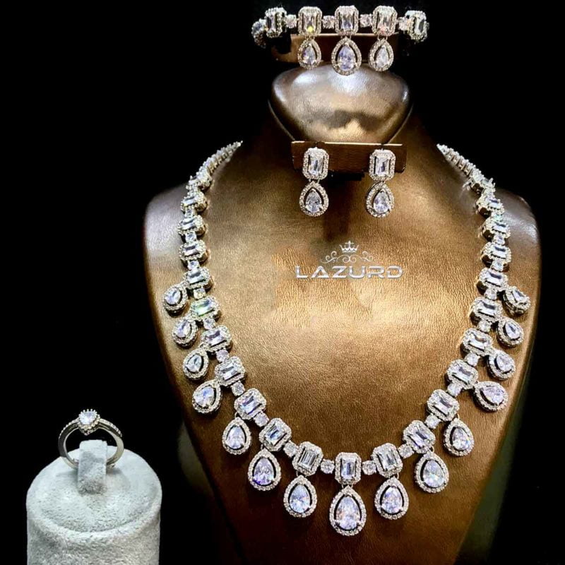 wedding guest jewellery sets Grase Baguette and drip water stones