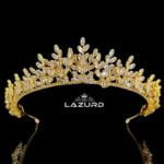 bridal gold crown Meryem 1 Small size 24k gold plated