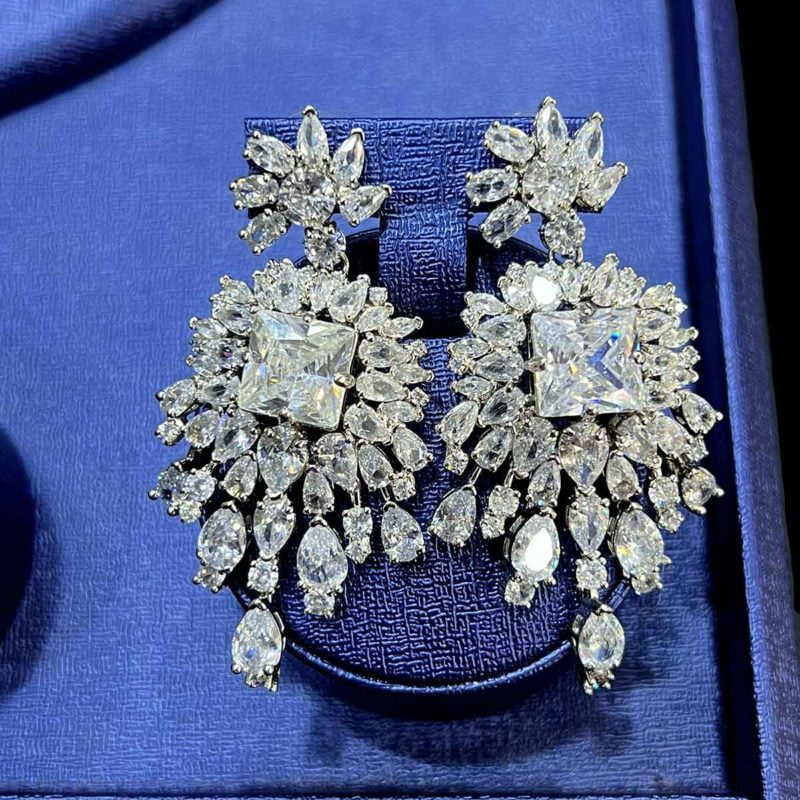cubic zirconia bridal jewelry sets Ava jewelry set flashy earrings