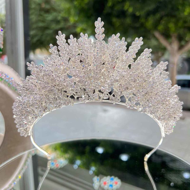 bridal accessories funda unique crowns 3 layers clear zircon branches real