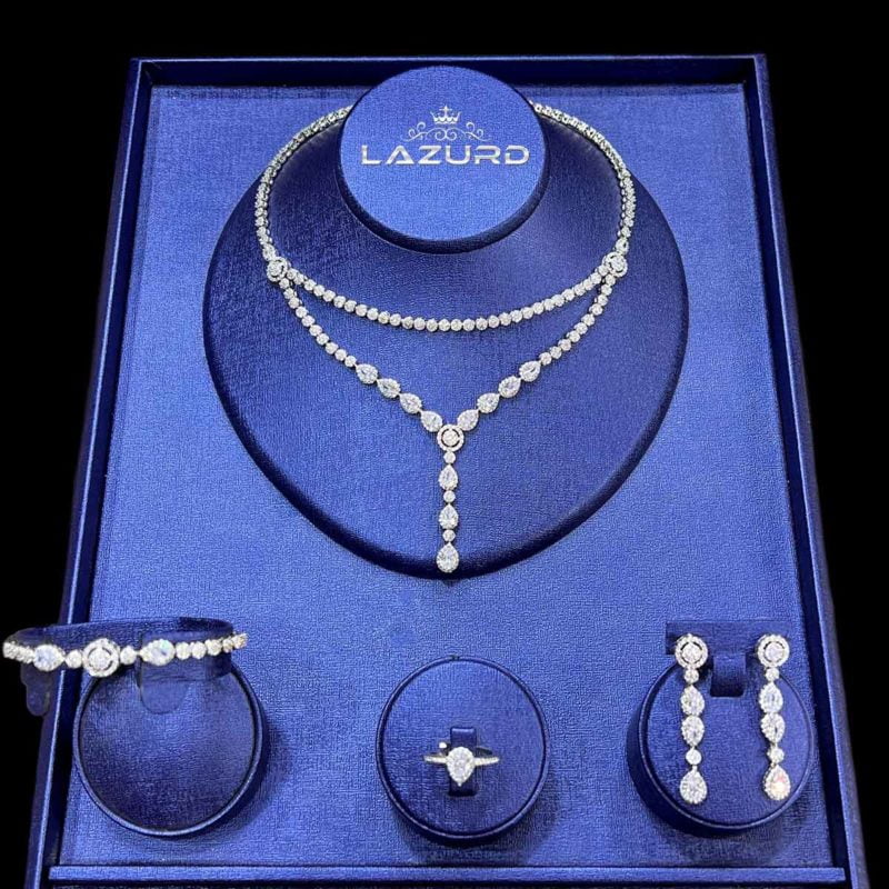 imitation jewellery diamond necklace for wedding Luna New different model water drop stone