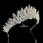 white tiara Sarah model crystal stones in the form of coral branches side