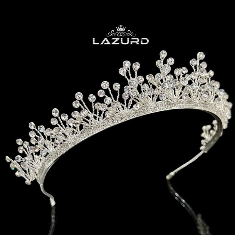 small tiara Skylar Brilliant crystal dot crown side