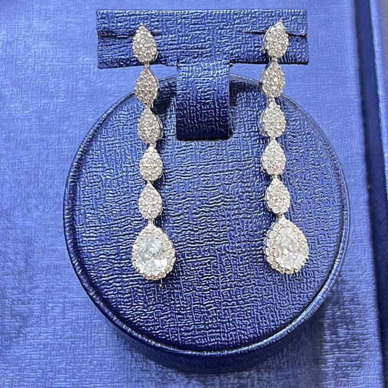 vintage wedding jewelry sets Mia White gold plated for wedding dresses Earring