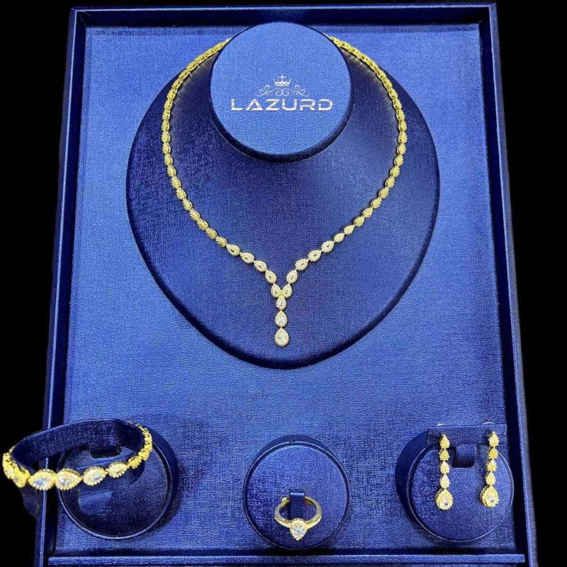 imitation gold bridal jewelry set mia 24 carat gold plated