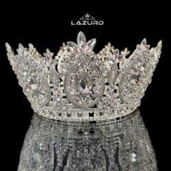 full round brilliant stone crystal crowns high and flashy for bridal