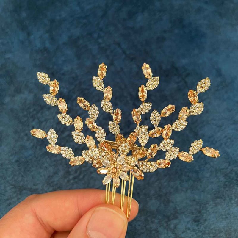 24k gold plated Madelyn engagement hairpin real