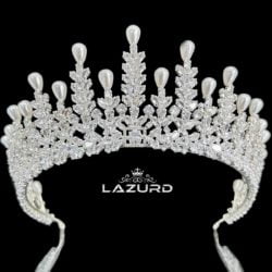 pearl tiaras white zircon and pearl stone crown models Hazel