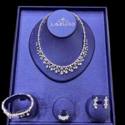 white jewellery set fiona Big and shiny zircon stones