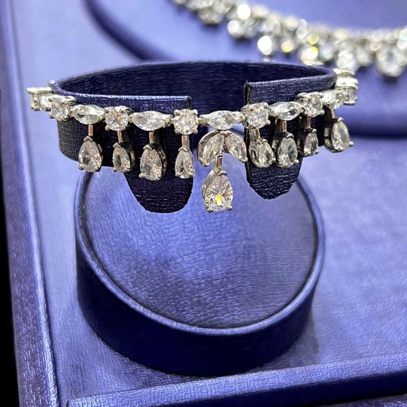 white jewellery set fiona Big and shiny zircon stones Bracelet