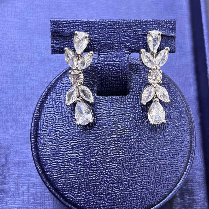 white jewellery set fiona Big and shiny zircon stones Earring
