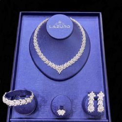 custom jewelry sets Rhodium plated Amelia Small zircon stones