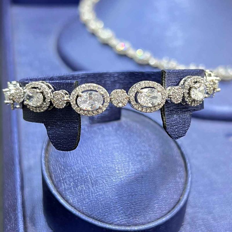 made from oval and small Zircon stones imitation diamond wedding necklace set Tatiana Bracelet