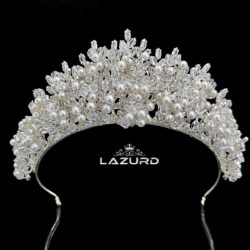 pearl tiara wedding Harmoni medium size suitable for all wedding dresses