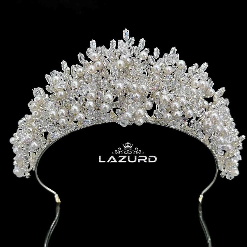 pearl tiara wedding Harmoni medium size suitable for all wedding dresses