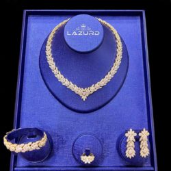 Imitation gold bridal jewelry sets Amelia Beautiful and flashy model