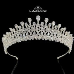 bridel crowns for head Eliza model is made with Markiz zircon water drops and baguette stones.