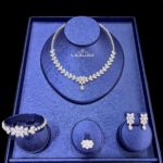wedding necklace set Lura classic model necklace ring earring and bracelet with white small zircon stone