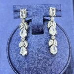 Two rows of brilliant zircon klara teardrop bridal necklace  Earring