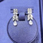 modern bridal necklace set Juliet Baguette stones with water drop stones Earring