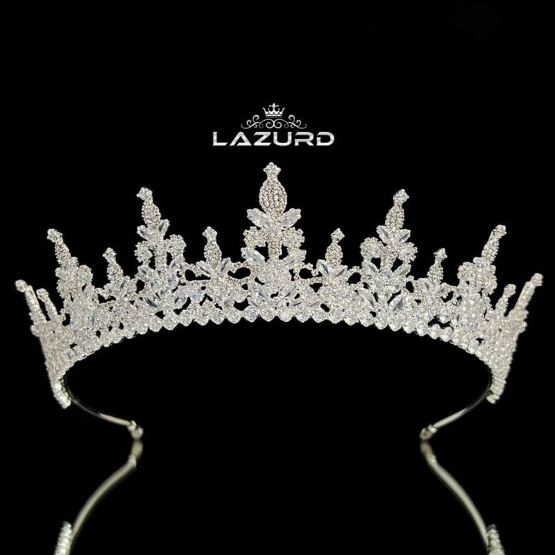 princess crown banu model silver plated white color