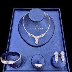 Melody bridal jewelry accessories zircon set decorated with baguette stones