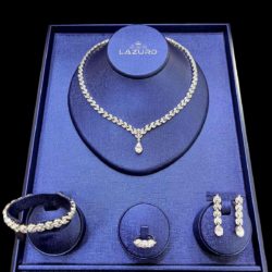 engagement jewellery set for bride Audrey 2 with smaller zirconia stones