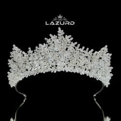 bridal crown for wedding ruşen hundreds of tiny white marquise stones