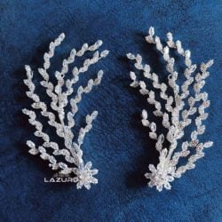 helen wedding accessories for bride from two sides White Zircon flower