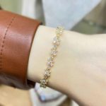 zircon bangles gold plated clover real